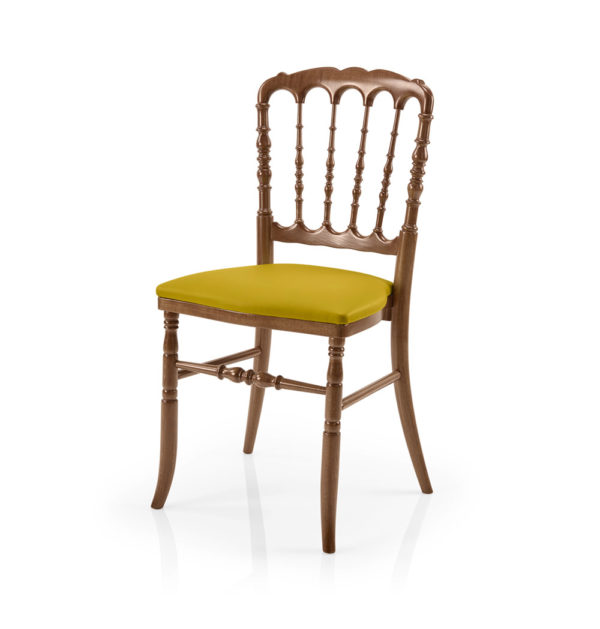 Contract furniture dining chair with padded seat - Romana, front view